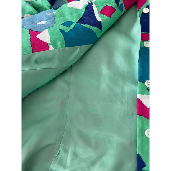 Vintage Anne Crimmins for Umi Collections 1980s Abstract Print Blazer SZ 10 - Picture 6 of 9